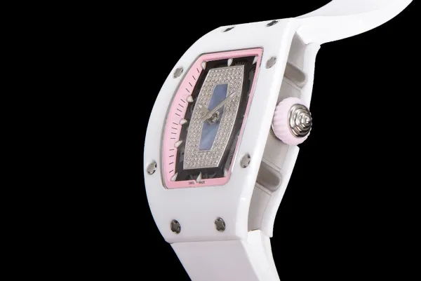 Richard Mille RM 07-01 White Ceramic Pink Diamond Dial Watch Watches - 9