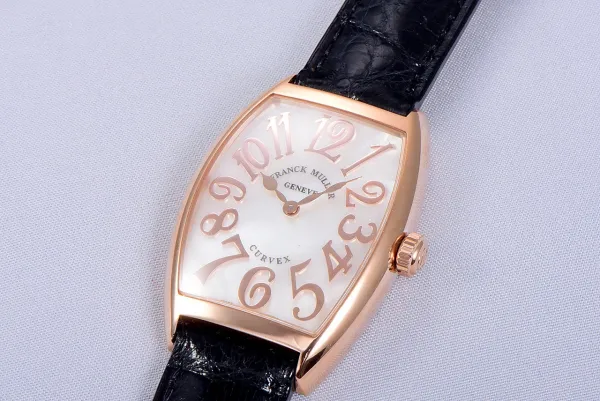 Franck Muller Curvex Diamond-Set Rose Gold with Turquoise Alligator Strap Watch Watches - 13