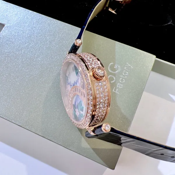 Van Cleef & Arpels Poetic Complications Lady Arpels Heures Florales Watch Navy Blue Leather Watches - 26