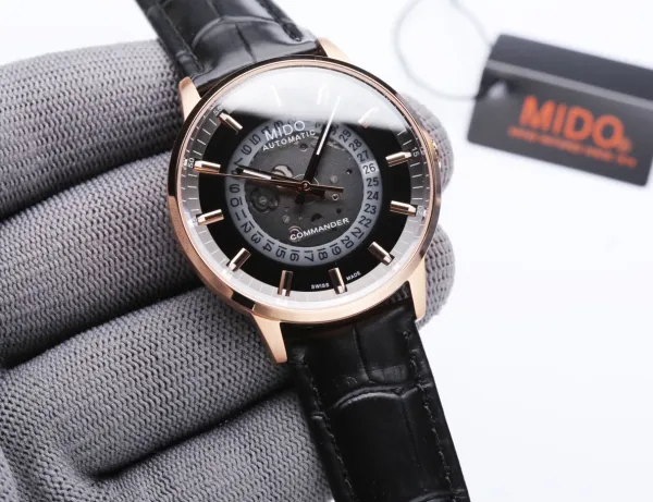 Design Mido Commander Chronograph Black Dial Mechanical Watch Watches - 19