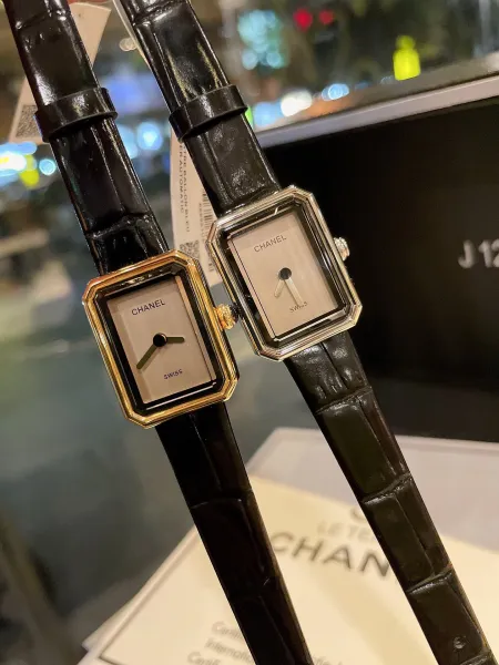 Chanel Première Watch Black Alligator Strap Quartz Watch Watches - 16