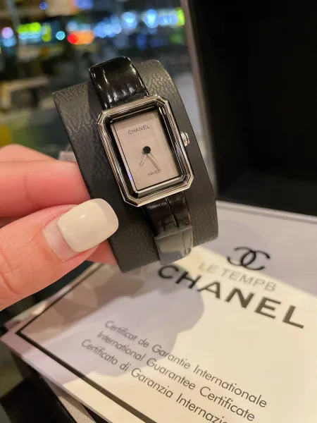 Chanel Première Watch Black Alligator Strap Quartz Watch Watches - 9