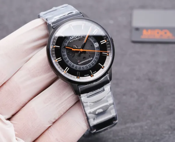 Design Mido Commander Chronograph Black Dial Mechanical Watch Watches - 2