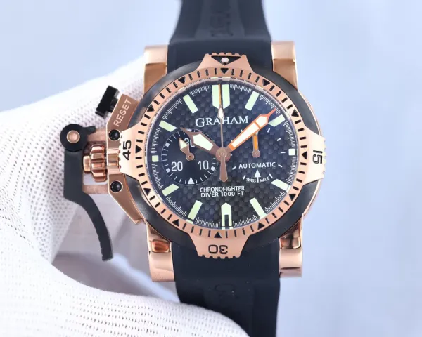 Design Graham Chronofighter Superlight Black Mechanical Watch Watches - 12