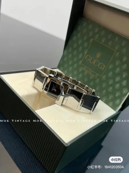 Gucci G-Timeless Square Black Dial Silver Watch Watches - 4
