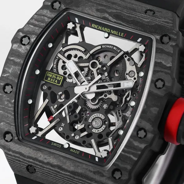 Richard Mille RM 35-02 Rafa Carbon Fiber White Rubber Mechanical Watch Watches - 20