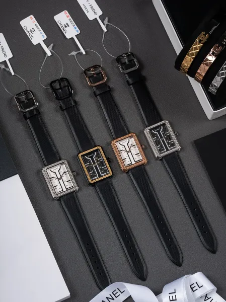 Chanel Mademoiselle Privé Watch Black and Gold Quartz Watch with Leather Strap Watches - 3