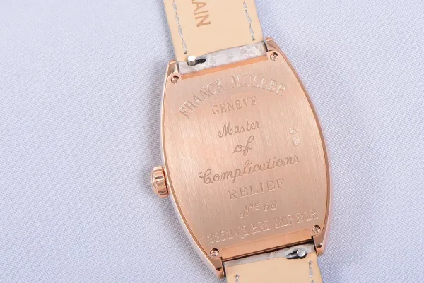 Franck Muller Curvex Diamond-Set Rose Gold with Turquoise Alligator Strap Watch Watches - 27