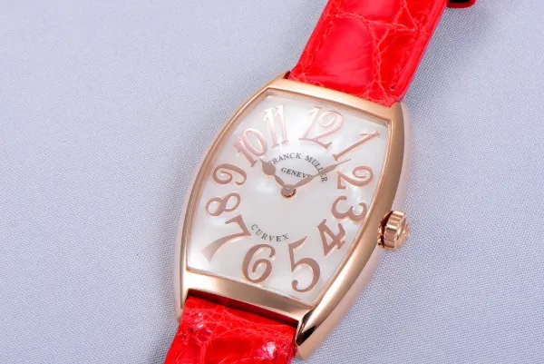 Franck Muller Curvex Diamond-Set Rose Gold with Turquoise Alligator Strap Watch Watches - 76
