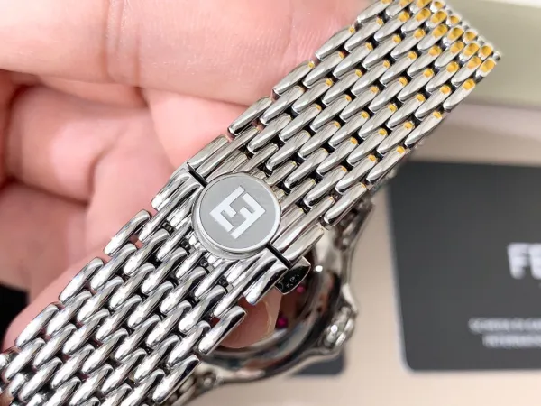 Fendi My Way 28mm Silver Dial with Ruby and Diamond Accents Quartz Watch Watches - 15