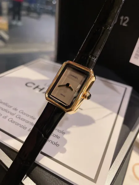 Chanel Première Watch Black Alligator Strap Quartz Watch Watches - 13