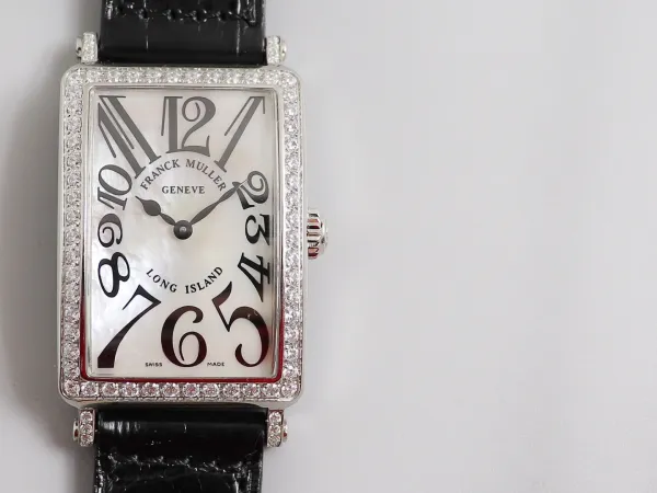 Franck Muller Long Island Mother-of-Pearl Dial Diamond Bezel White Gold Watch Watches - 5