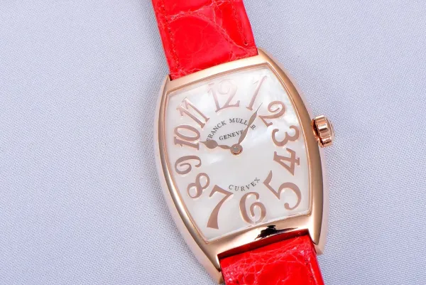 Franck Muller Curvex Diamond-Set Rose Gold with Turquoise Alligator Strap Watch Watches - 75