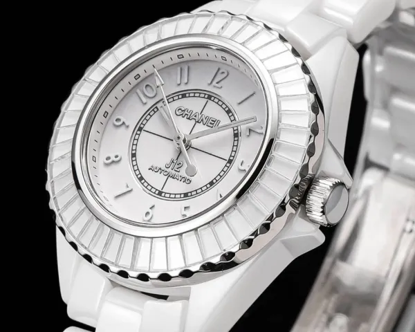 Chanel J12 Automatic White Ceramic Diamond Bezel Watch Watches - 23