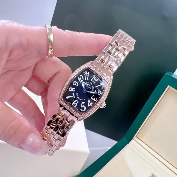 Franck Muller Casablanca Black Dial Rose Gold Diamond-Set Mechanical Watch Watches - 4