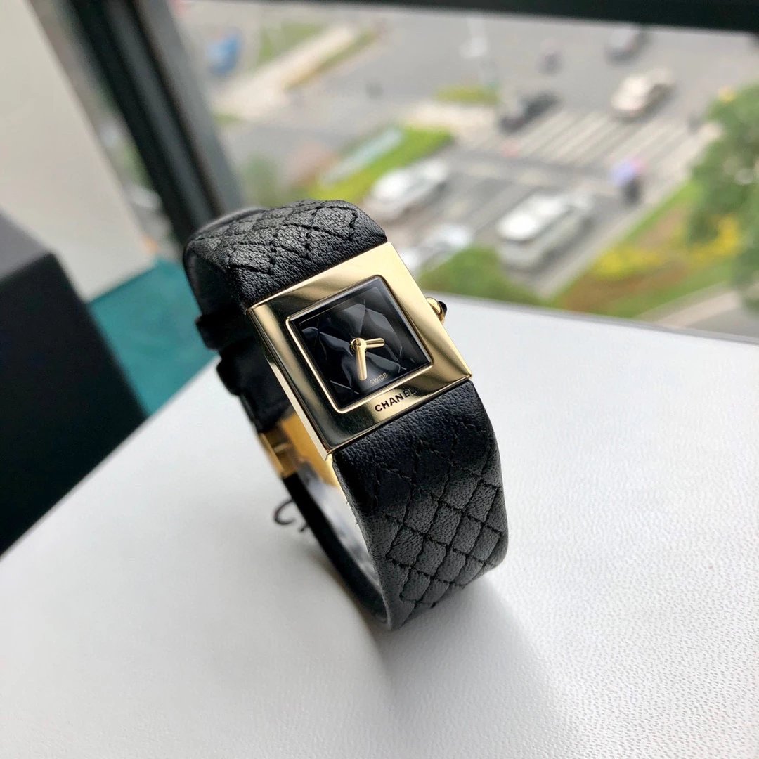 Chanel Premiere Black Quilted Leather Watch Watches - 26