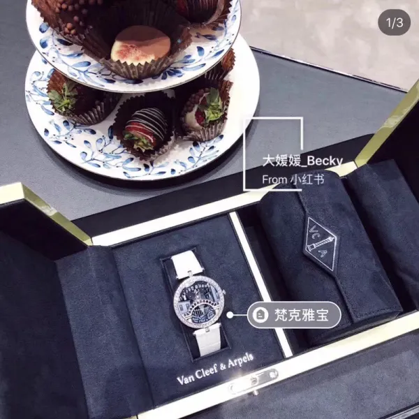 Van Cleef & Arpels Pont des Arts White Leather Watch Watches - 19