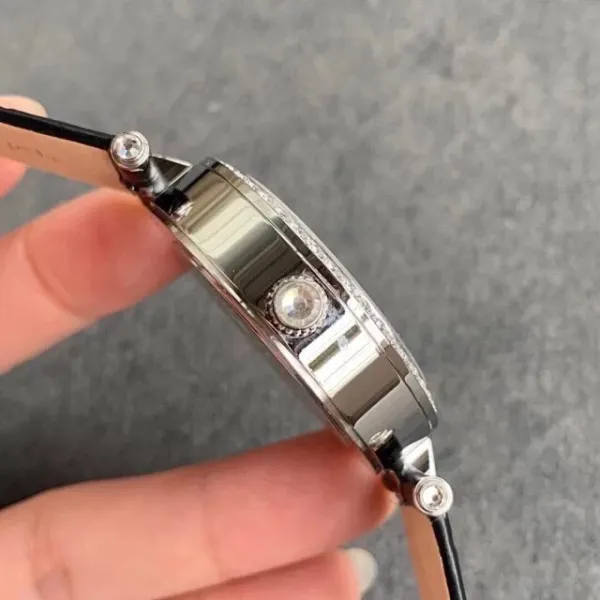 Van Cleef & Arpels Ballerina Watch Deep Blue Mother-of-Pearl Dial with Diamond Bezel and Black Alligator Strap Watches - 19