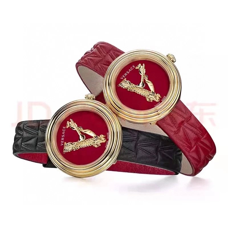 Versace Palazzo Empire Green Leather Strap Watch Watches - 7