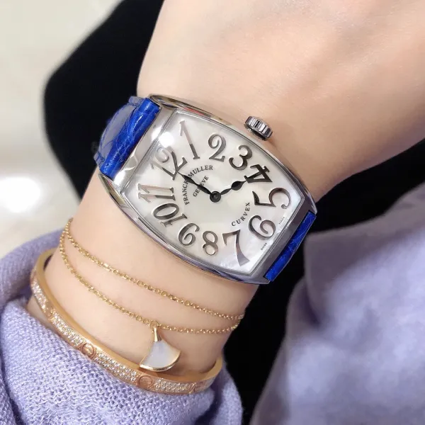 Franck Muller Curvex Blue Alligator Strap Mechanical Watch Watches - 66