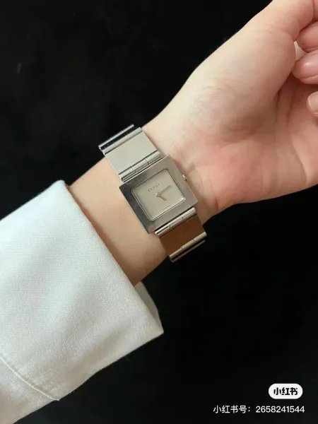 Gucci G-Timeless Square Black Dial Silver Watch Watches - 2