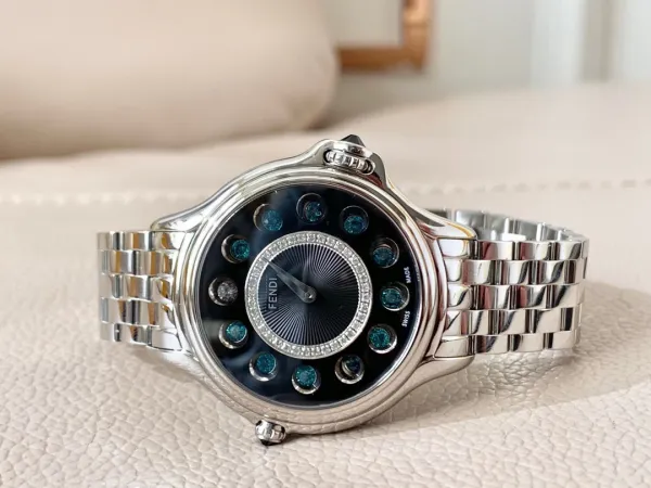 Fendi My Way 28mm Silver Dial with Ruby and Diamond Accents Quartz Watch Watches - 22