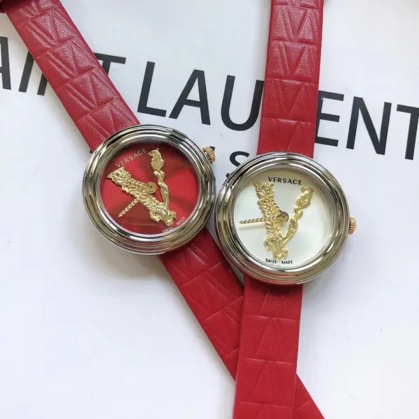 Versace Palazzo Empire Green Leather Strap Watch Watches - 14