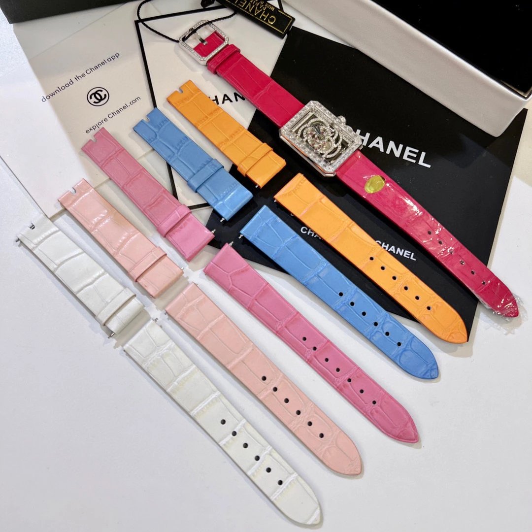 Chanel Boyfriend Skeleton Camélia Watch White Gold Diamond Black Leather Mechanical Watch Watches - 17