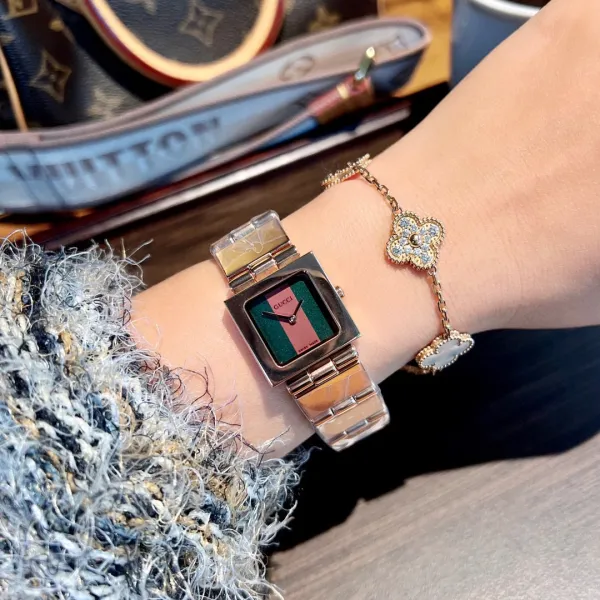 Gucci G-Timeless Square Black Dial Silver Watch Watches - 35
