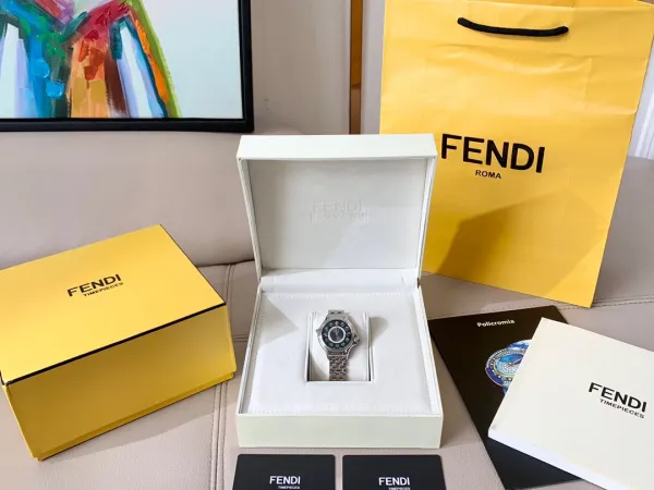 Fendi My Way 28mm Silver Dial with Ruby and Diamond Accents Quartz Watch Watches - 20