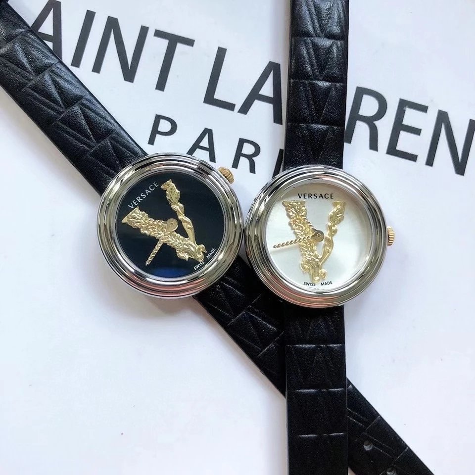 Versace Palazzo Empire Green Leather Strap Watch Watches - 29