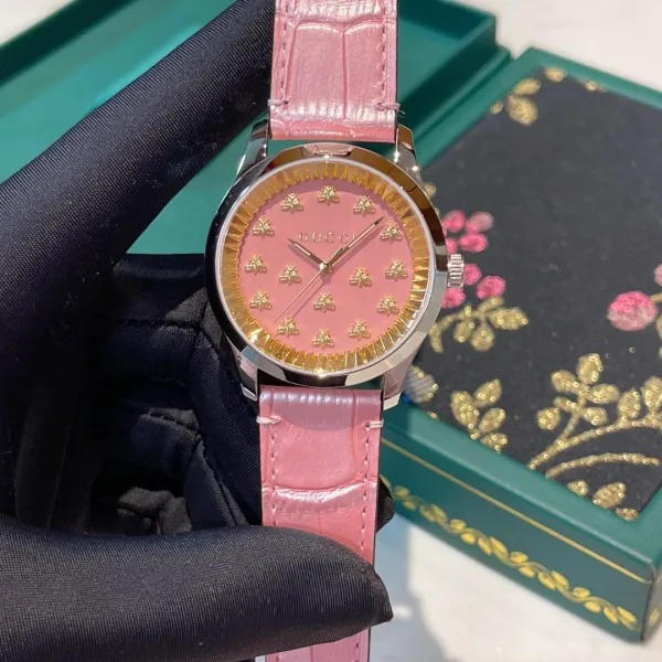 Gucci G-Timeless Pink Dial Stainless Steel Watch Watches - 18