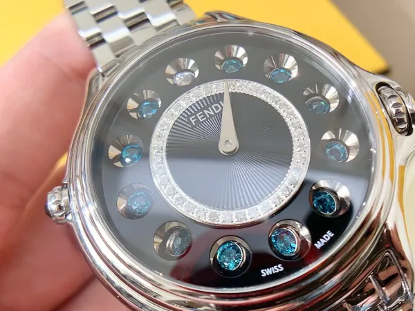 Fendi My Way 28mm Silver Dial with Ruby and Diamond Accents Quartz Watch Watches - 25