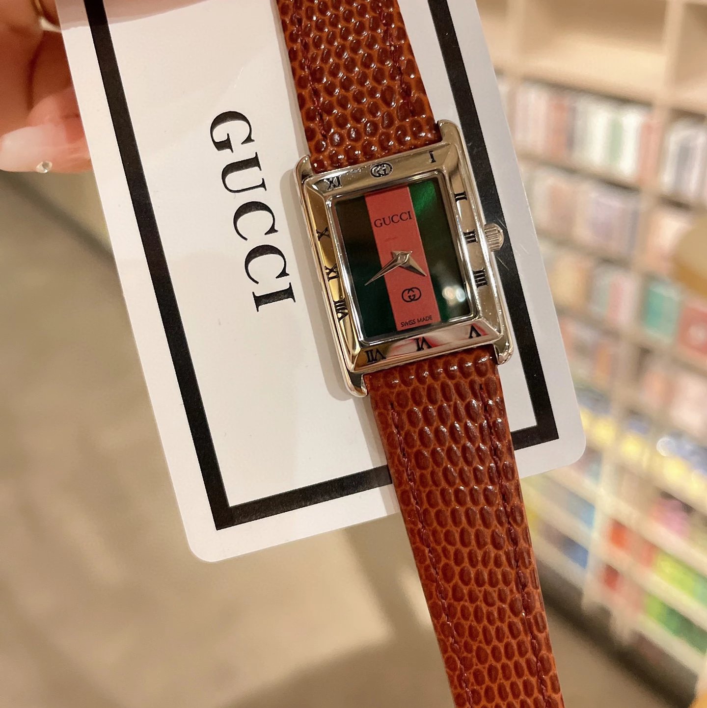 Gucci G-Timeless Mini Brown Leather Watch Watches