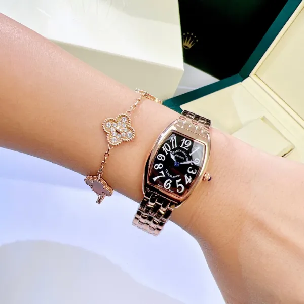 Franck Muller Casablanca Black Dial Rose Gold Diamond-Set Mechanical Watch Watches - 28