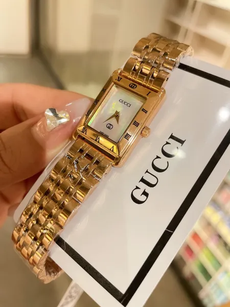 Gucci G-Timeless Mini Black Leather Strap Quartz Watch Watches - 36
