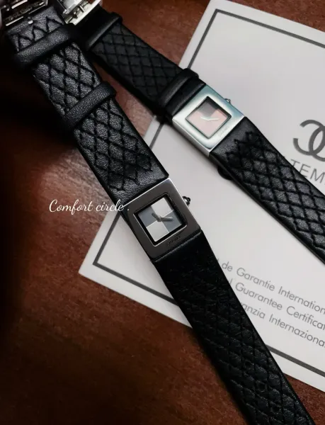 Chanel Premiere Watch Black Quilted Leather Diamond Bezel Quartz Watch Watches - 36