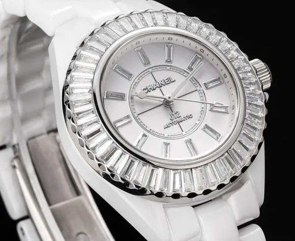 Chanel J12 Automatic White Ceramic Diamond Bezel Watch Watches - 7