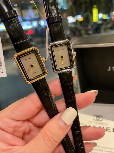 Chanel Première Watch Black Alligator Strap Quartz Watch Watches - 18
