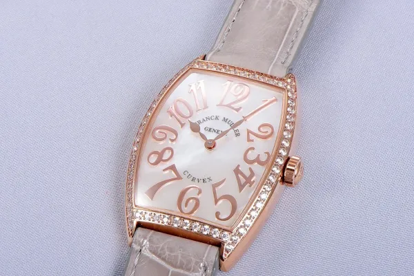 Franck Muller Curvex Diamond-Set Rose Gold with Turquoise Alligator Strap Watch Watches - 30