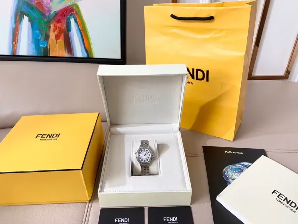 Fendi My Way 28mm Silver Dial with Ruby and Diamond Accents Quartz Watch Watches - 3