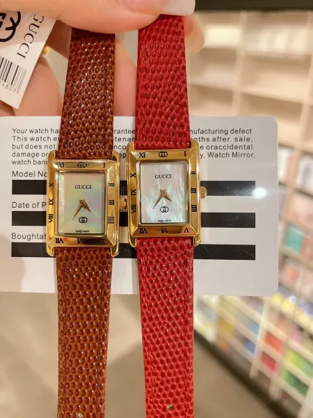 Gucci G-Timeless Mini Black Leather Strap Quartz Watch Watches - 20