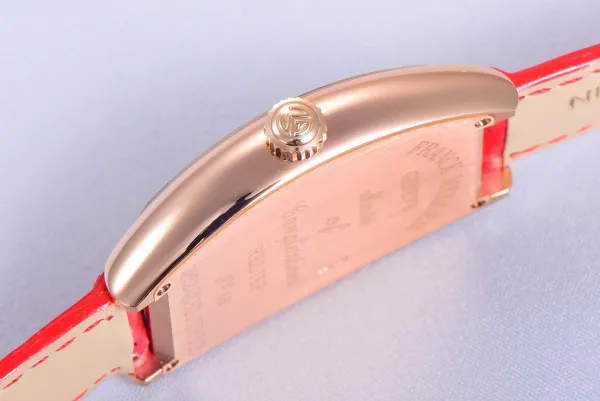 Franck Muller Curvex Diamond-Set Rose Gold with Turquoise Alligator Strap Watch Watches - 81