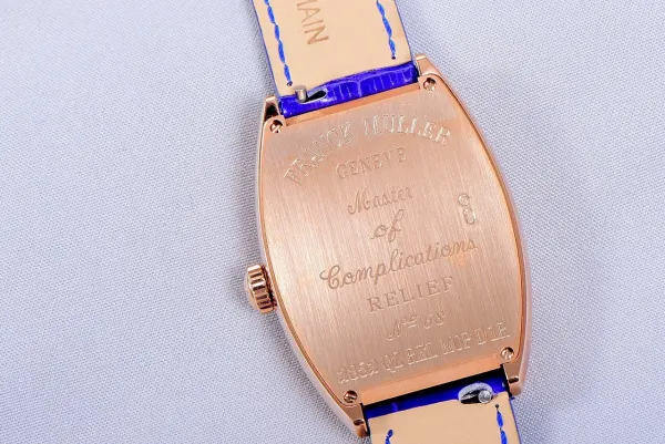 Franck Muller Curvex Diamond-Set Rose Gold with Turquoise Alligator Strap Watch Watches - 57