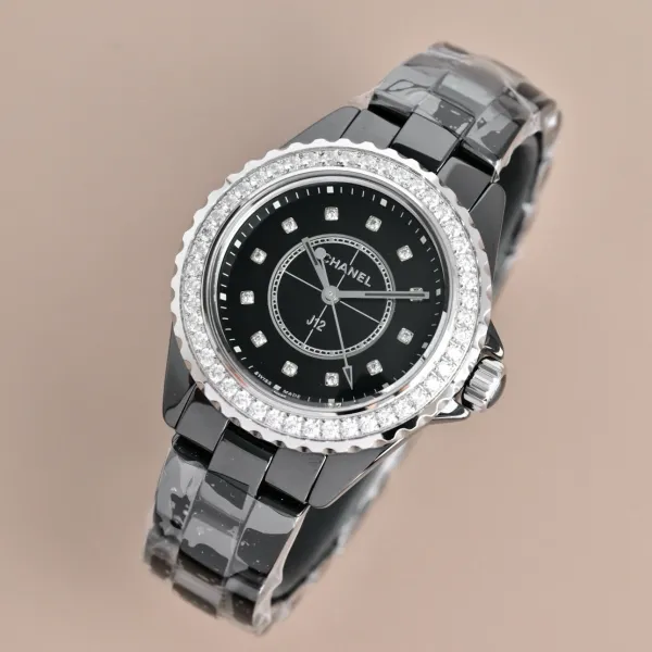 Chanel J12 Automatic White Ceramic Diamond Bezel Watch Watches - 32