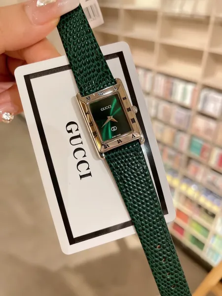 Gucci G-Timeless Mini Black Leather Strap Quartz Watch Watches - 2