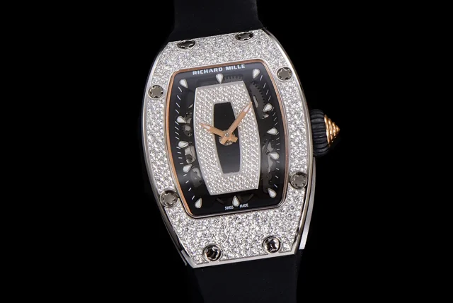 Richard Mille Watches Diamond-Set Tonneau Watch with White Strap product detail image 35