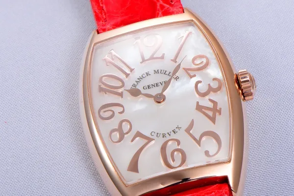 Franck Muller Curvex Diamond-Set Rose Gold with Turquoise Alligator Strap Watch Watches - 78