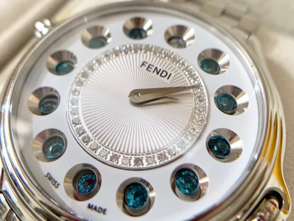 Fendi My Way 28mm Silver Dial with Ruby and Diamond Accents Quartz Watch Watches - 5