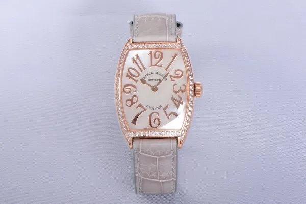 Franck Muller Curvex Diamond-Set Rose Gold with Turquoise Alligator Strap Watch Watches - 28